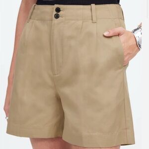Madewell Tailored High-Rise Bermuda Shorts in Khaki